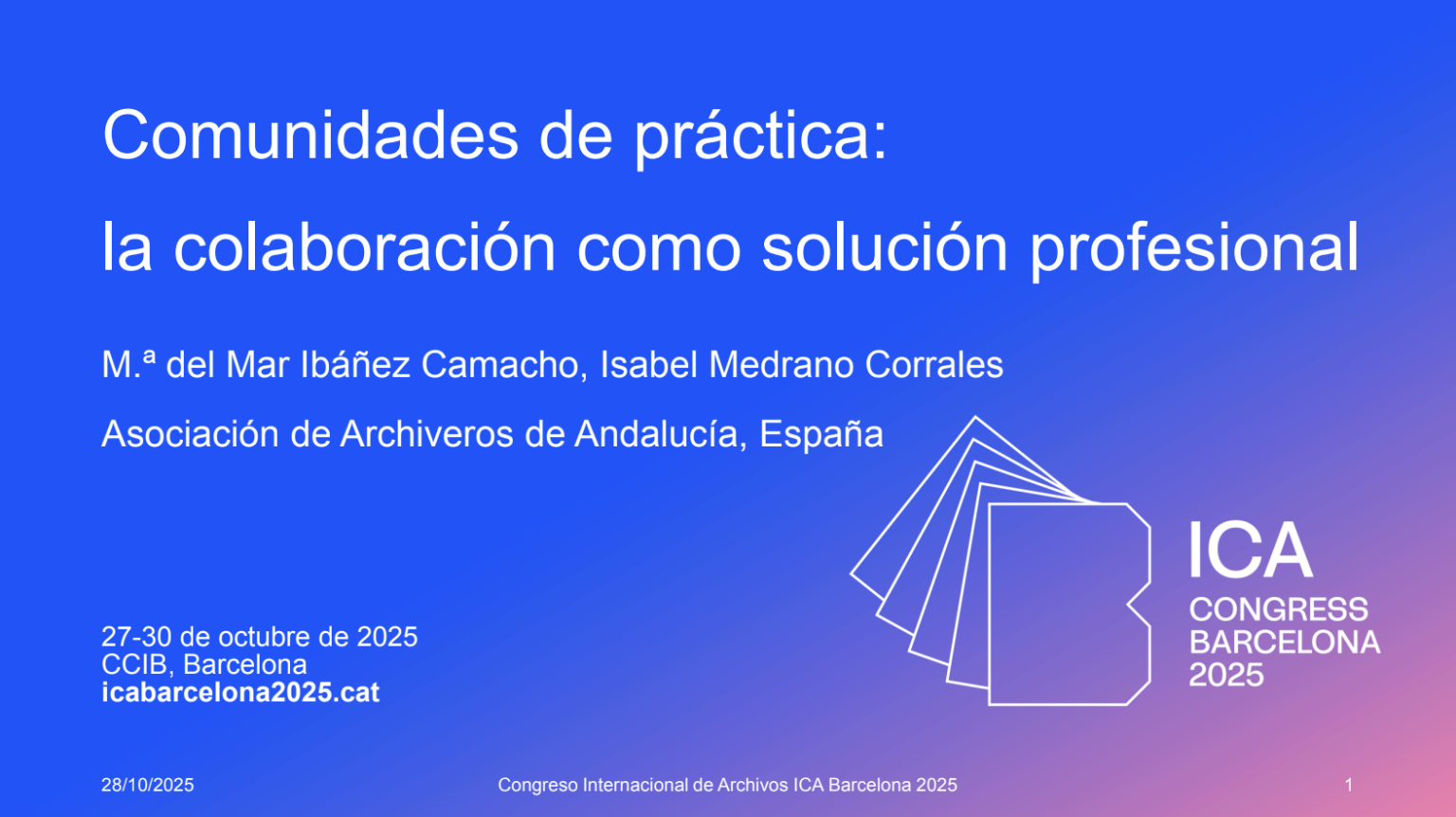 Congreso Internacional de Archivos. Barcelona